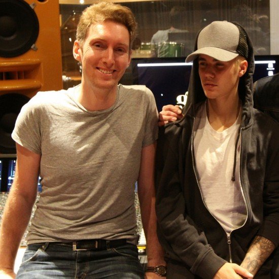 Simon Cohen & Justin Bieber at Studios 301, Sydney 